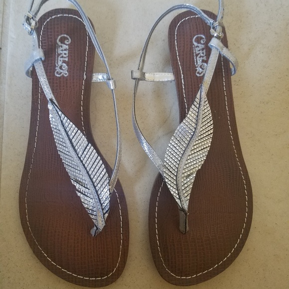 carlos santana feather sandals